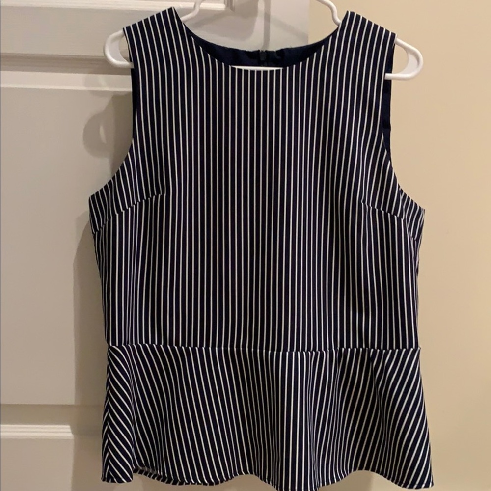 Striped blue white Banana Republic blouse